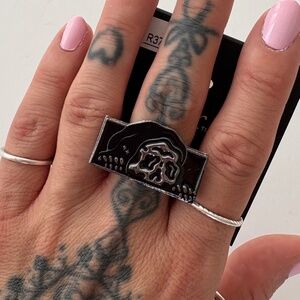 Noir NYC gunmetal reaper ring